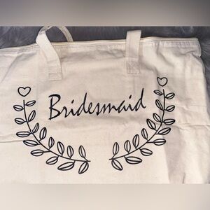 Bridesmaid Zippered Canvas Tote Bag